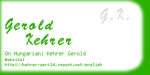 gerold kehrer business card